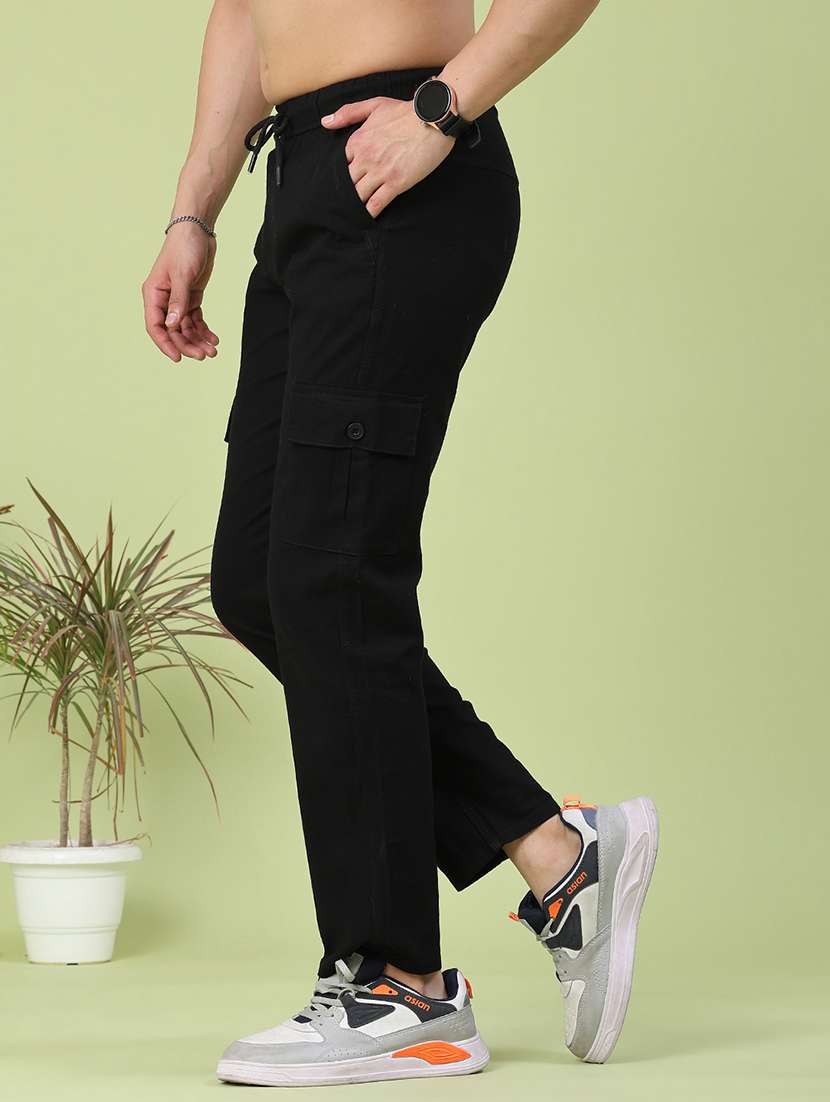 men solid mid rise regular fit cargo  - 22510299 -  Standard Image - 3