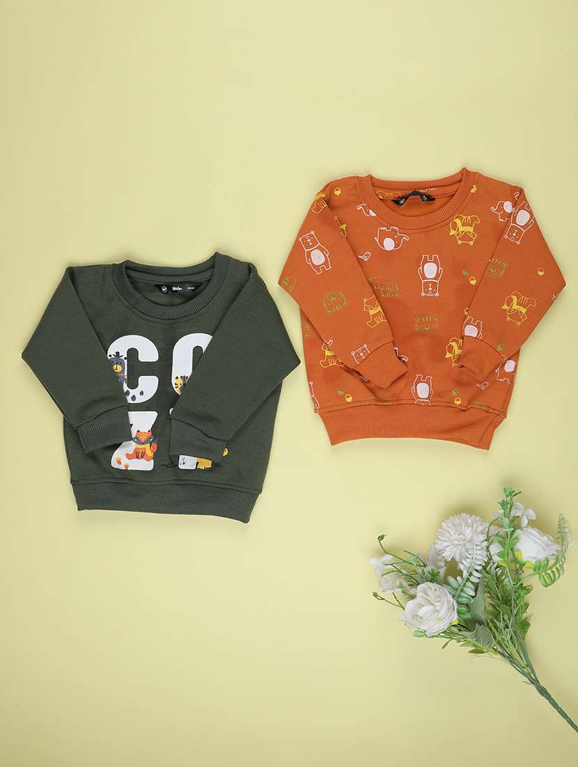 boys pack of 2 printed long sleeves sweatshirt