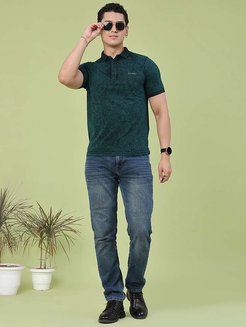 men self design short sleeve slim fit polo t-shirt - 22510412 -  Standard Image - 5