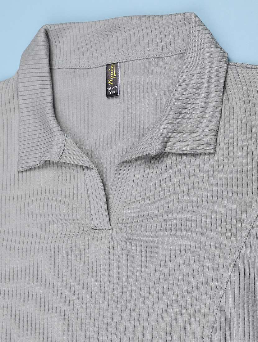 Girls Solid Short Sleeves Polo Tee - 22510562 -  Standard Image - 3