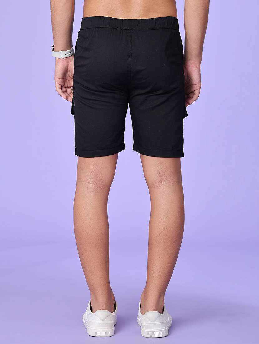 men solid mid rise regular fit cargo shorts - 22510654 -  Standard Image - 3