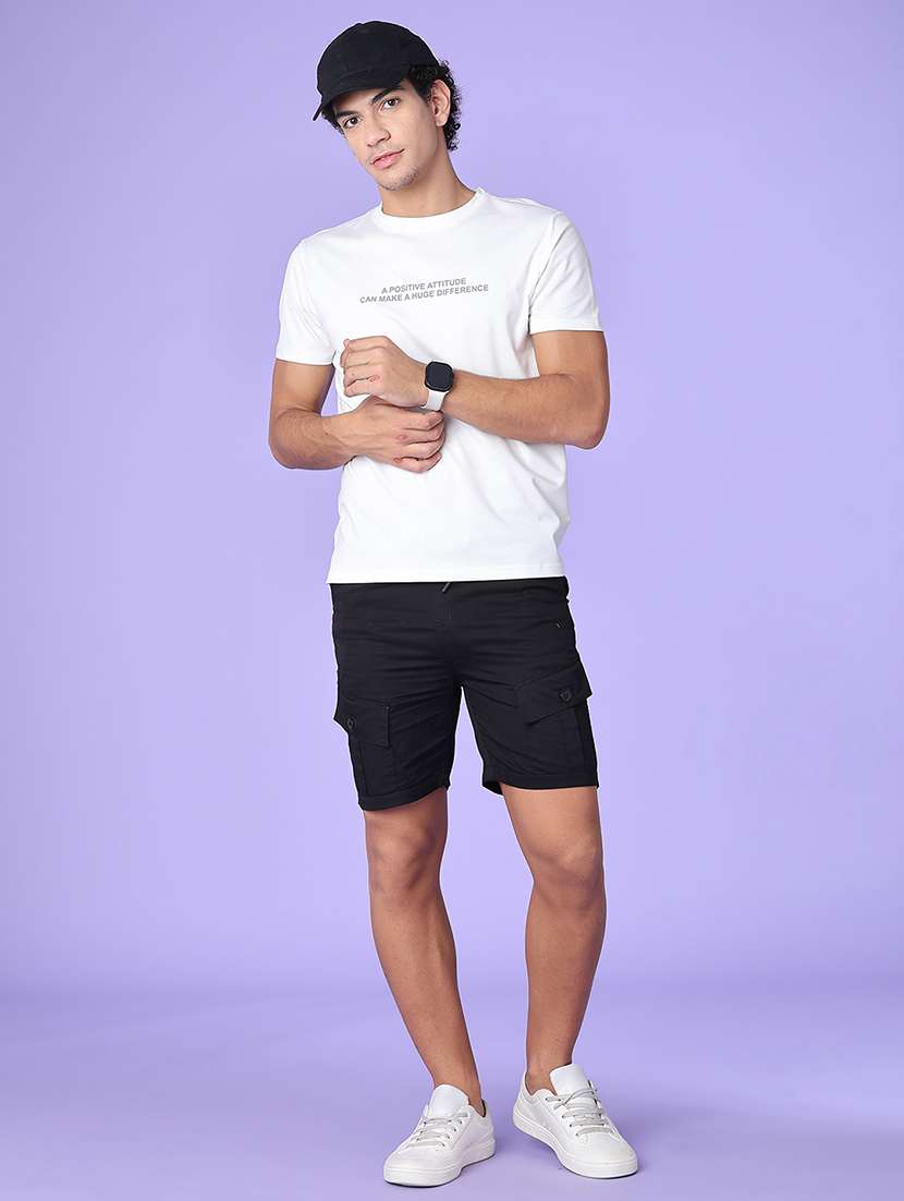 men solid mid rise regular fit cargo shorts - 22510654 -  Standard Image - 5