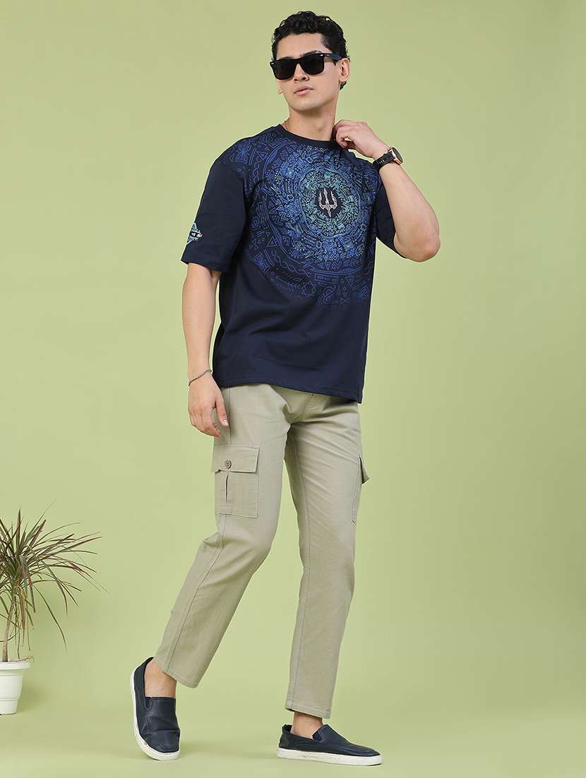 men solid mid rise regular fit cargo  - 22510659 -  Standard Image - 5