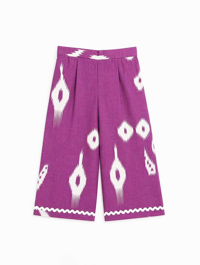 girls printed short sleeves shirt and trouser co-ord set - 22511069 -  Standard Image - 3