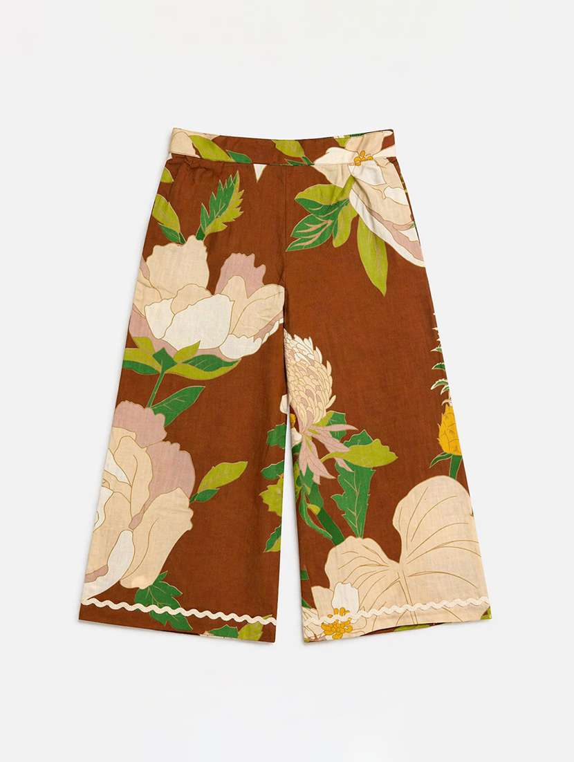 girls printed short sleeves shirt and trouser co-ord set - 22511070 -  Standard Image - 3