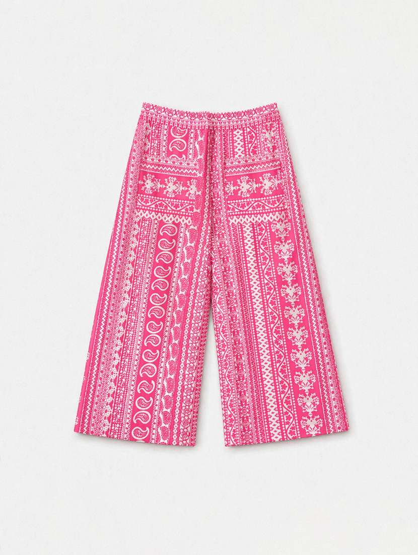 girls printed short sleeves shirt and trouser co-ord set - 22511073 -  Standard Image - 3
