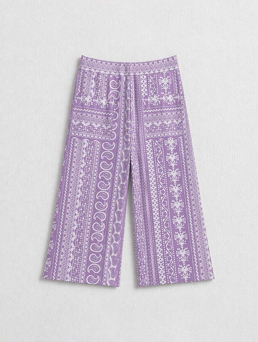 girls printed ruffle sleeves shirt and trouser co-ord set - 22511074 -  Standard Image - 3