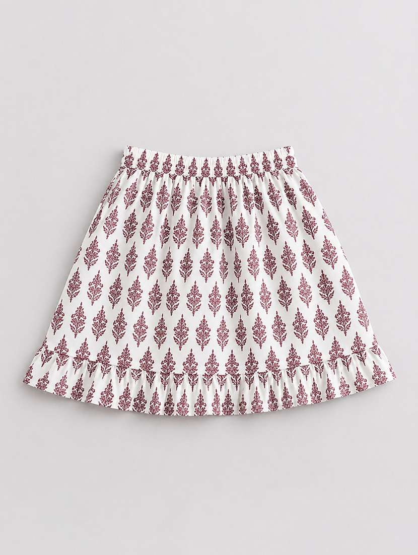 girls printed sleeveless top and skirt co-ord set - 22511099 -  Standard Image - 3