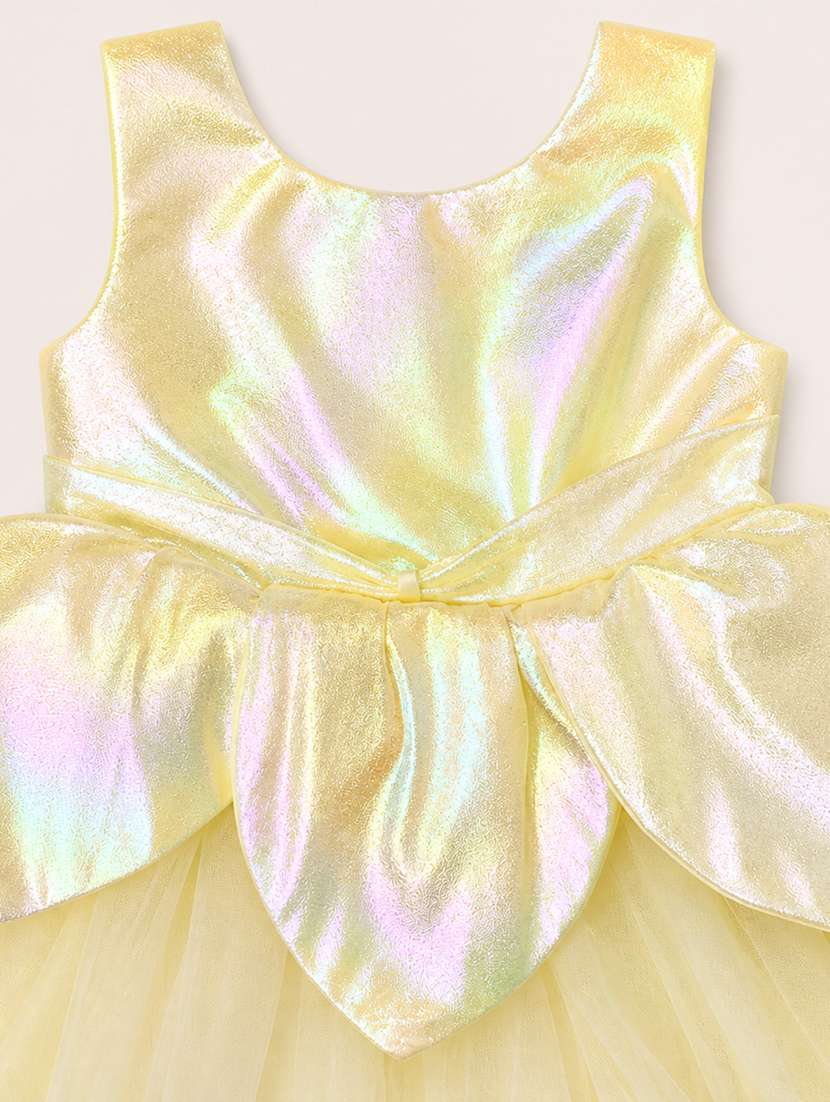 girls solid applique detailed sleeveless frock - 22511138 -  Standard Image - 3