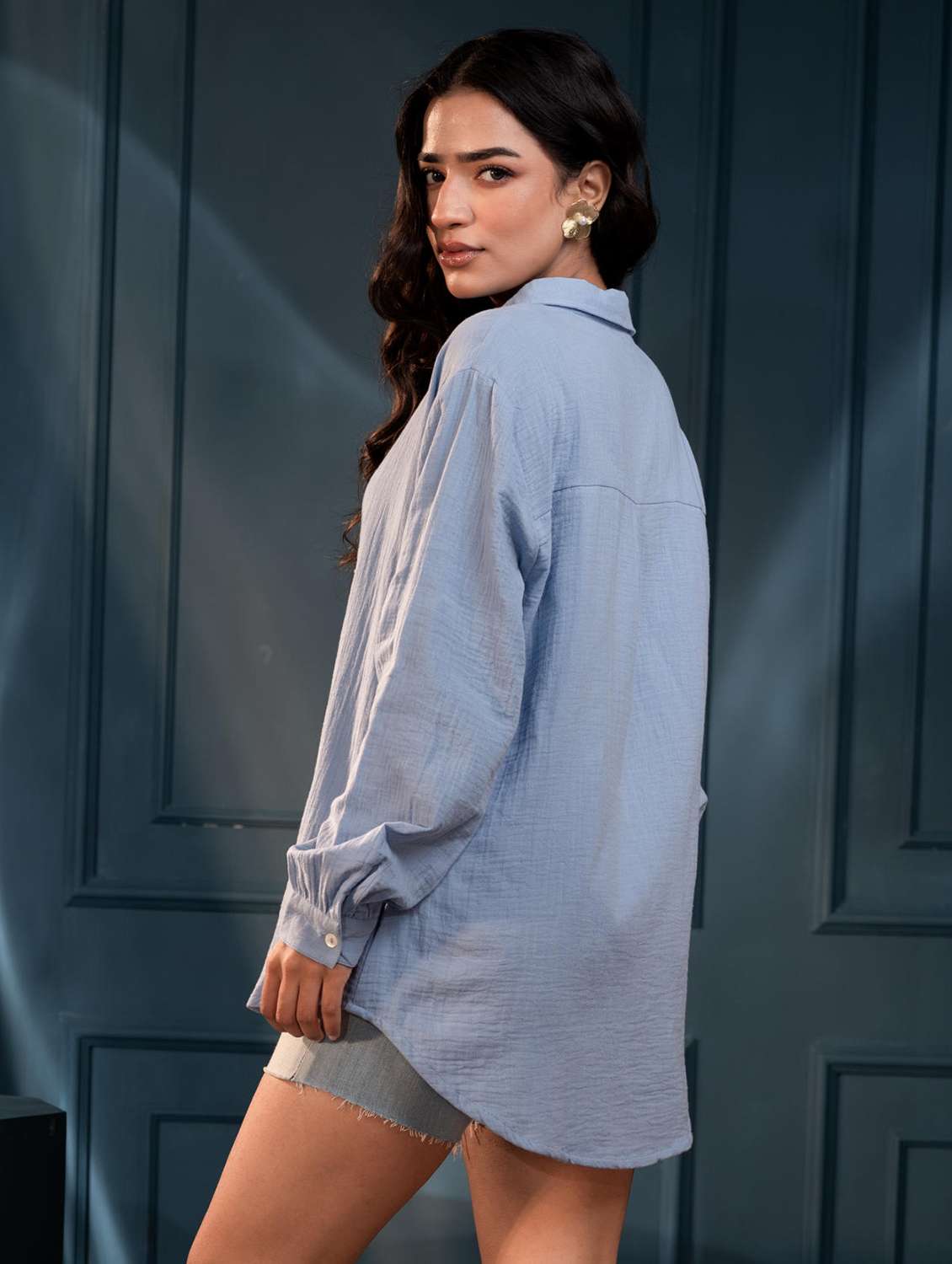 Women Solid Collared Regular Shirt - 22511190 -  Standard Image - 3