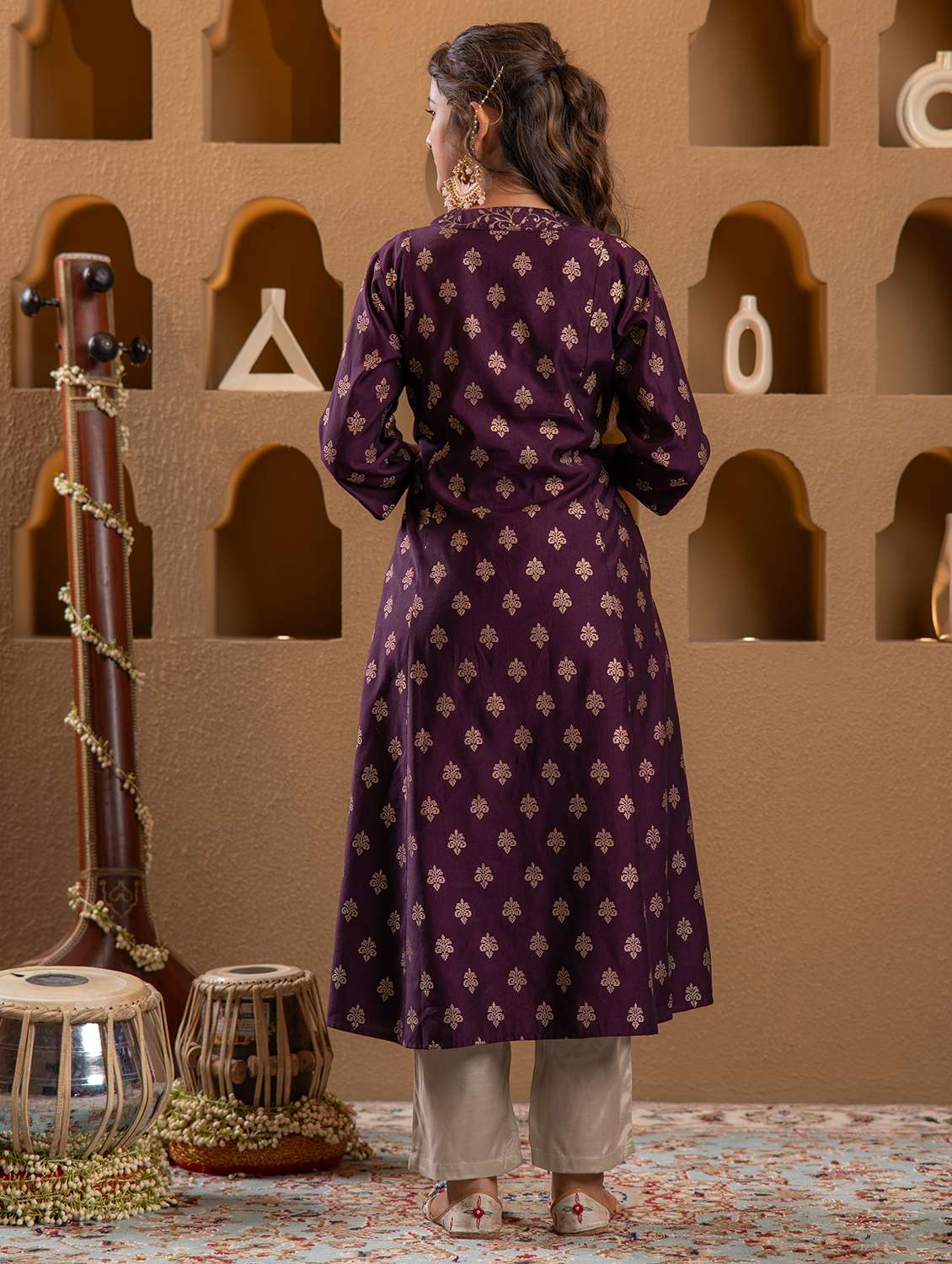 women self design three quarter sleeves anarkali kurta - 22511205 -  Standard Image - 3