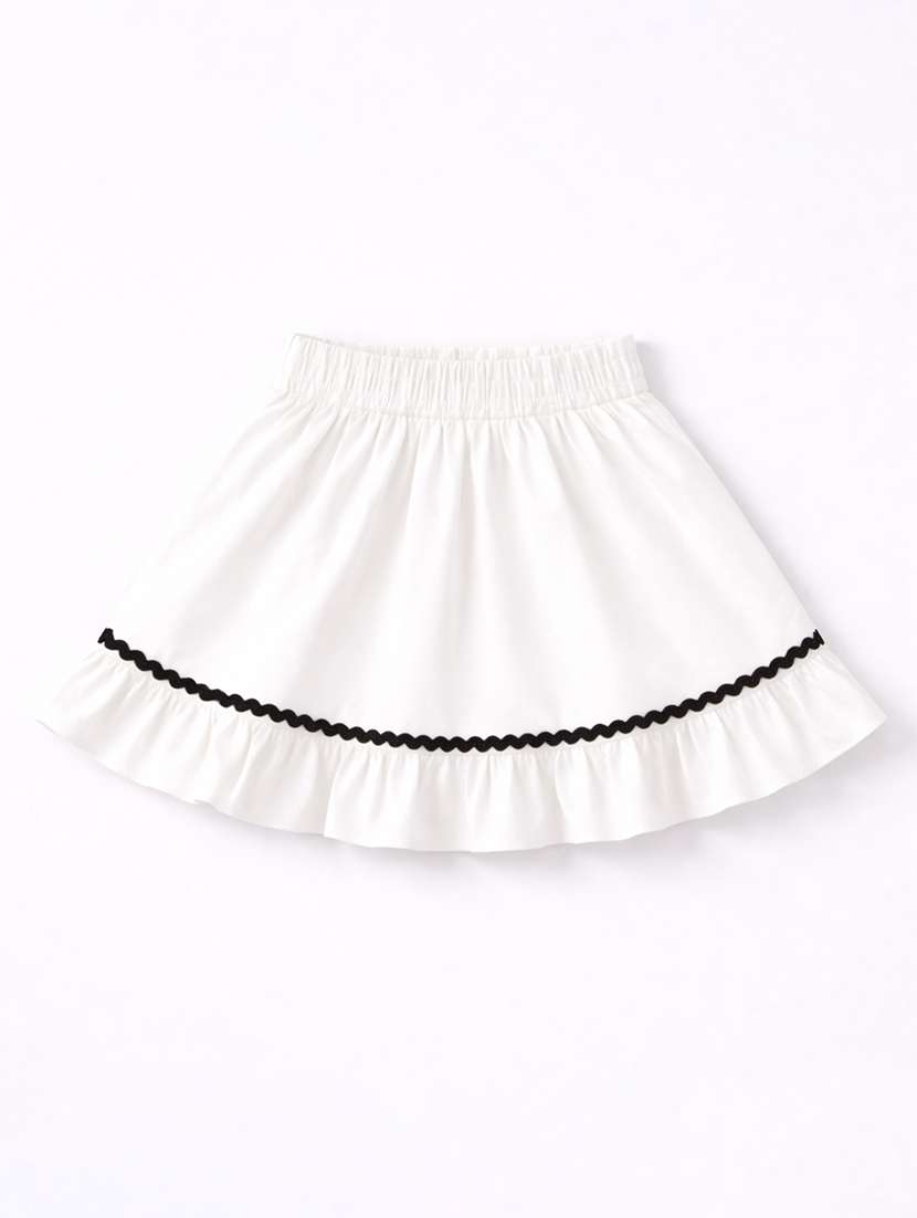girls solid square neck top and skirt co-ord set - 22511239 -  Standard Image - 3