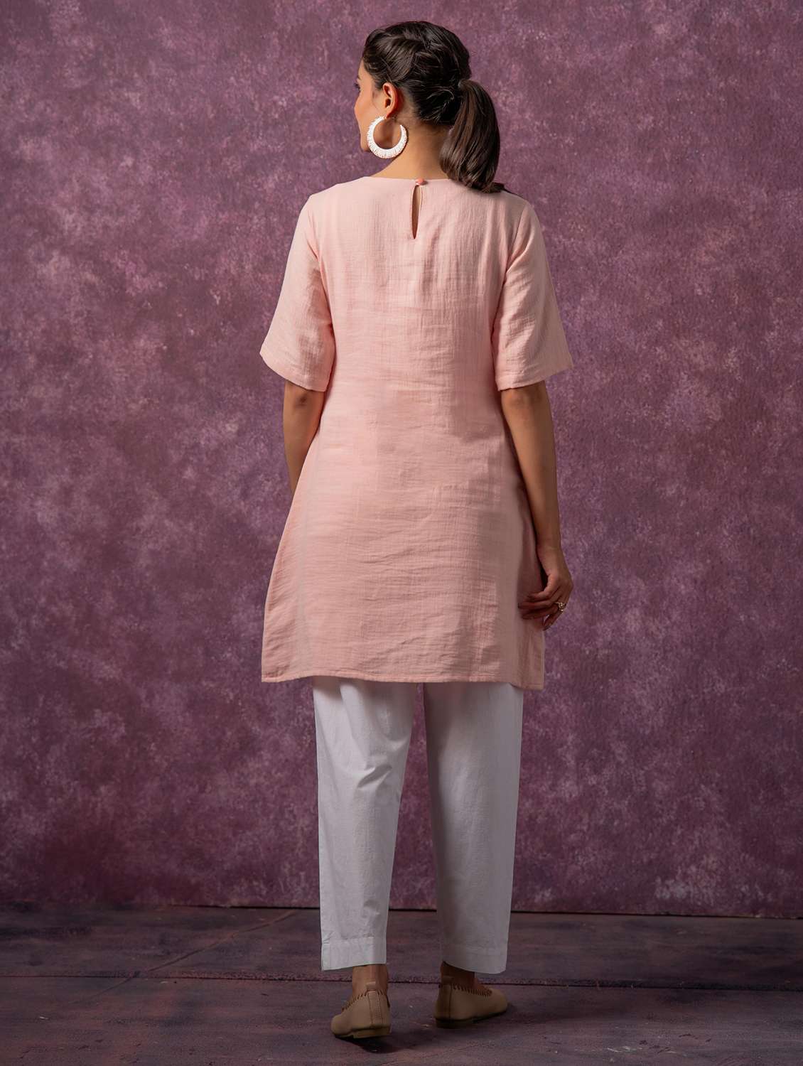 women embroidered round neck a-line kurta - 22511253 -  Standard Image - 3
