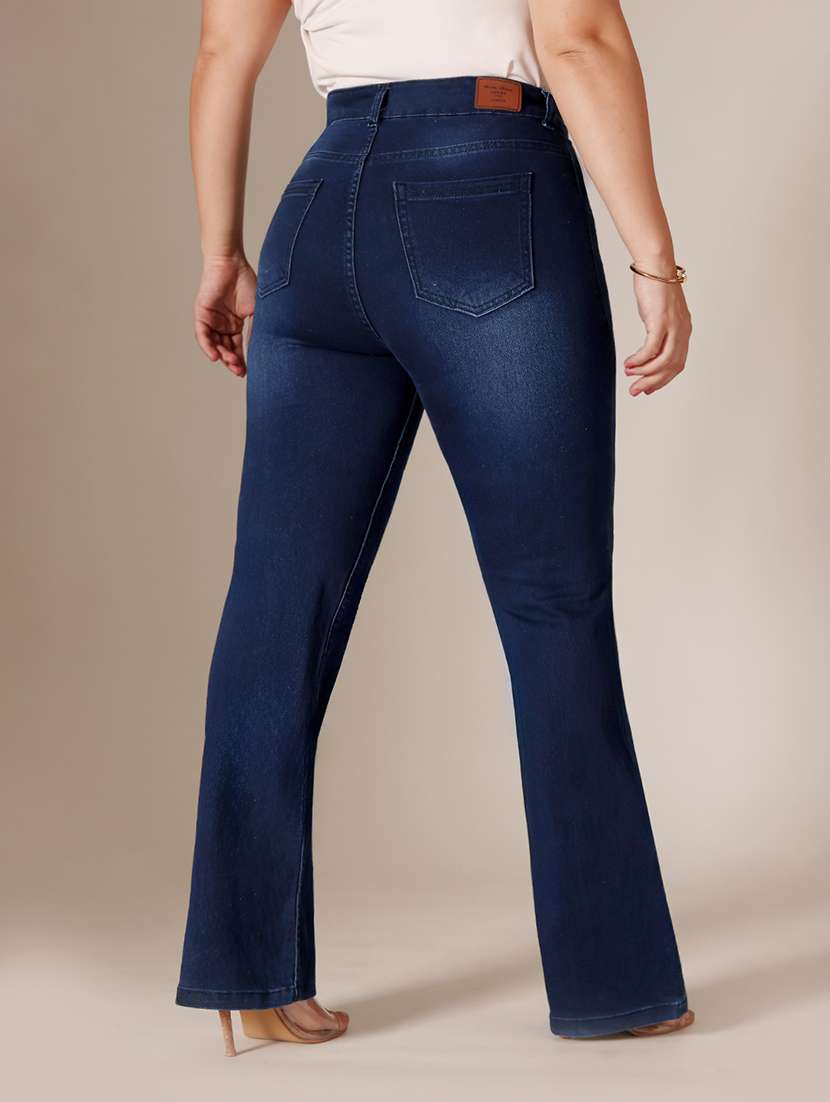 women washed high rise bootcut jeans - 22511316 -  Standard Image - 3
