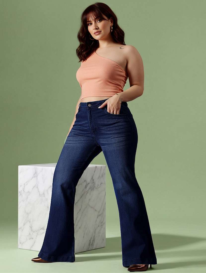 women washed high rise bootcut jeans - 22511328 -  Standard Image - 3