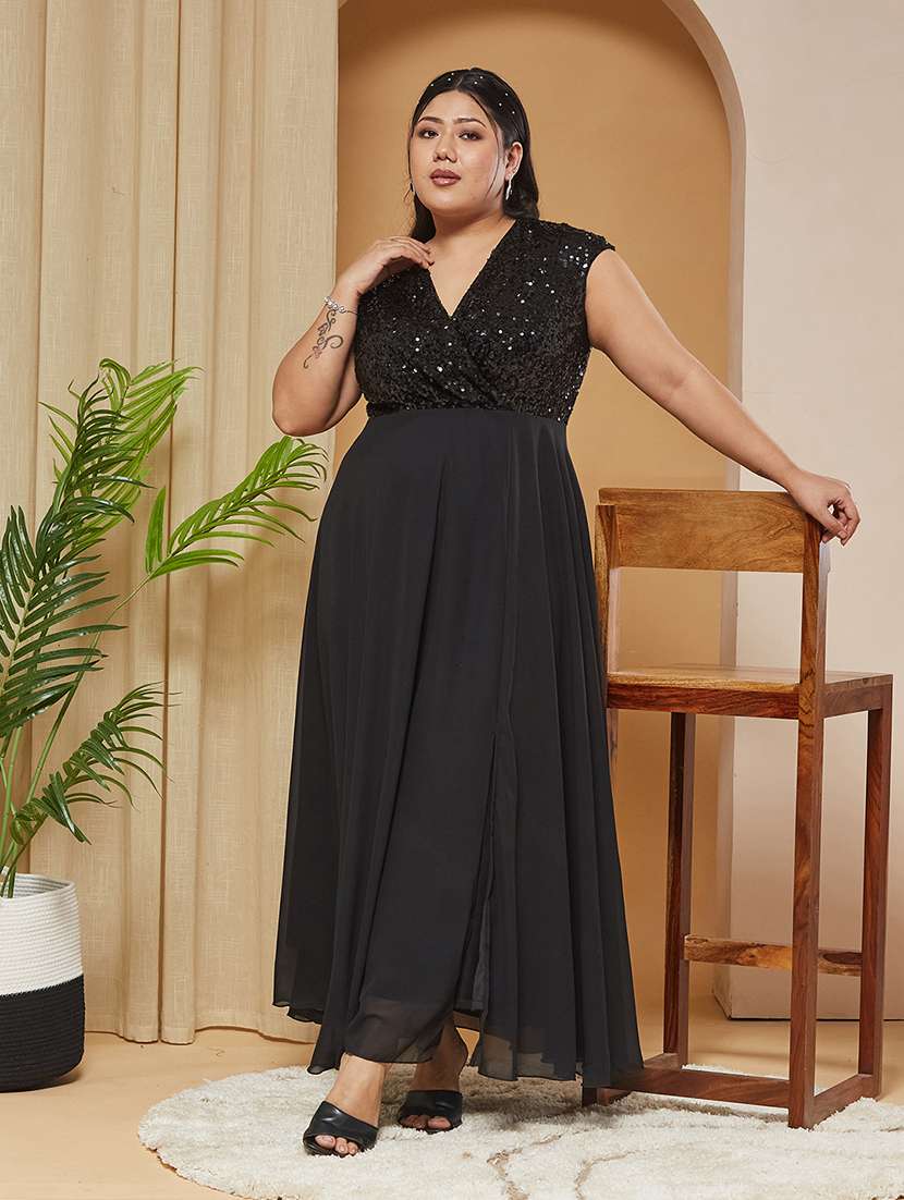 women sequined cap sleeves fit and flare maxi dress