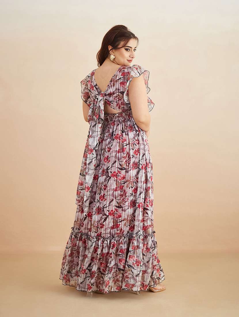 women printed square neck tiered dress - 22511508 -  Standard Image - 3