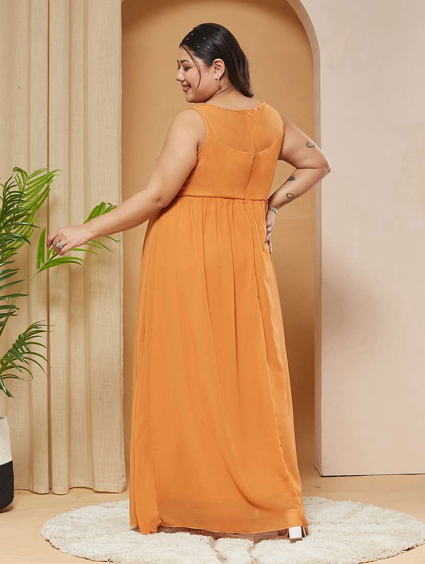 women embroidered round neck gown - 22511562 -  Standard Image - 3