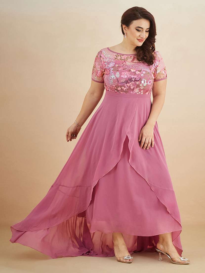 women embroidered short sleeves layered dress - 22511578 -  Standard Image - 5