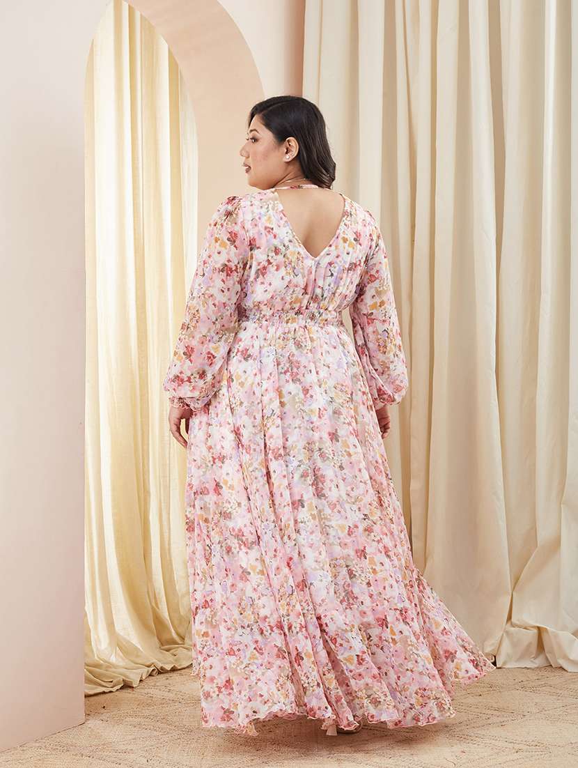 Women Printed V Neck Fit And Flare Dress - 22511606 -  Standard Image - 3