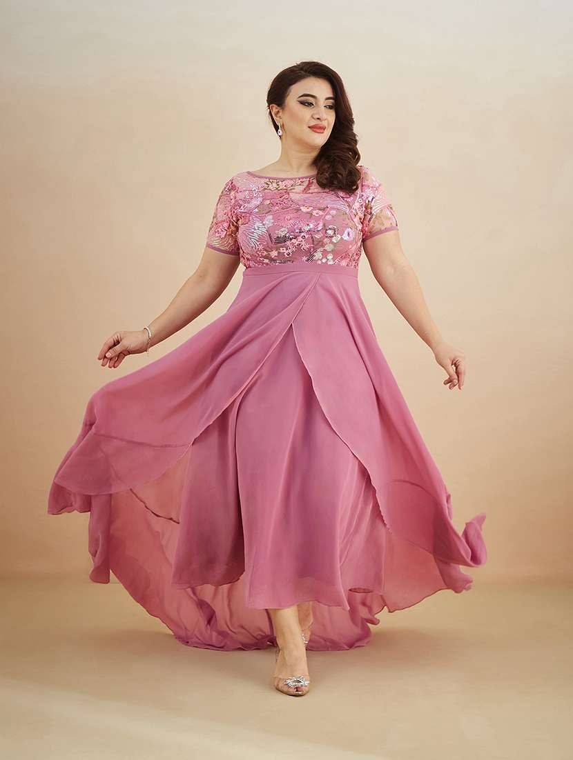 women embroidered short sleeves layered dress - 22511626 -  Standard Image - 3