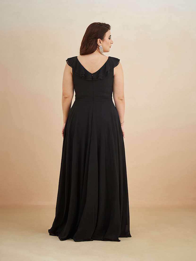 women sequined sleeveless ruffle detailed gown - 22511638 -  Standard Image - 3