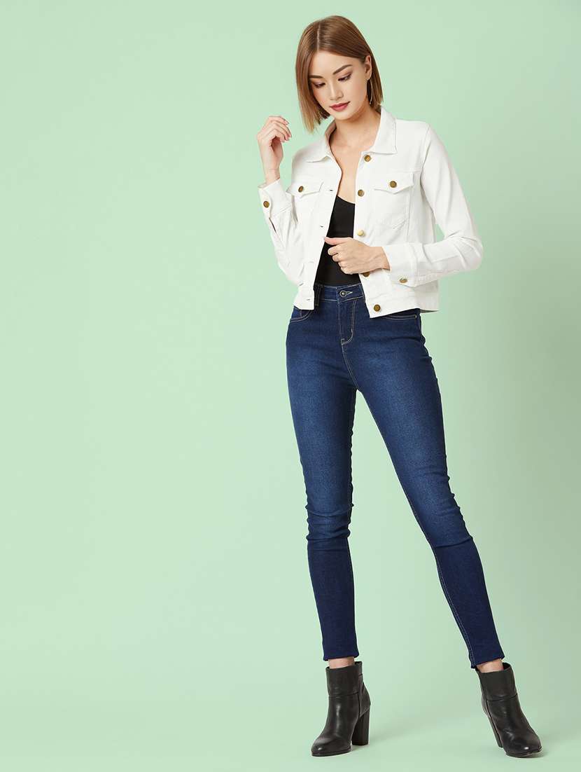 women solid long sleeves denim jacket - 22511645 -  Standard Image - 3