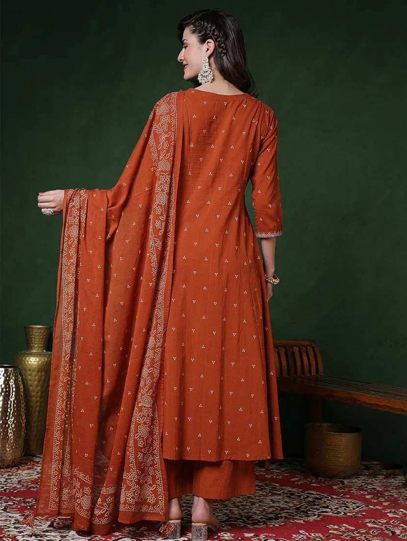 women embroidered three quarter sleeve kurta pant with dupatta set - 22511760 -  Standard Image - 3
