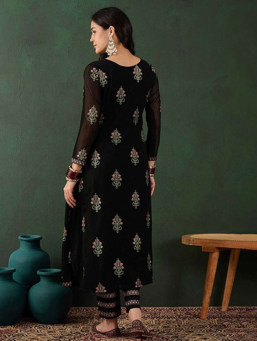 women embroidered long sleeve kurta pant set - 22511763 -  Standard Image - 5