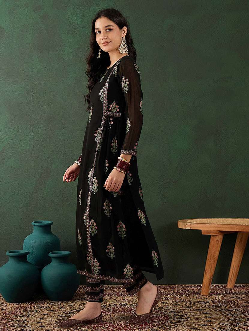 women embroidered long sleeve kurta pant set - 22511764 -  Standard Image - 3