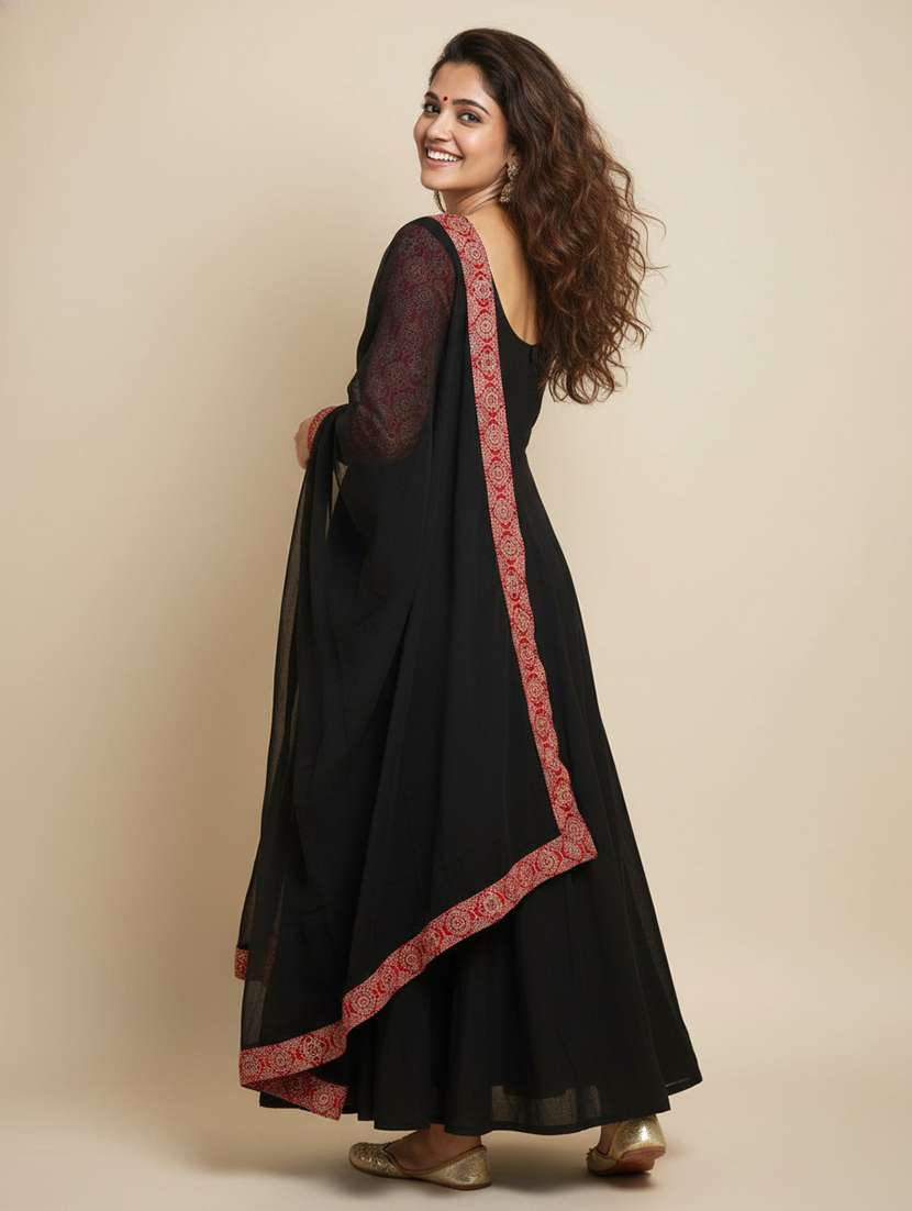 women placement print long sleeve kurta dupatta set - 22511768 -  Standard Image - 3