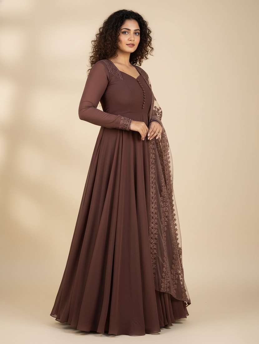 women solid long sleeve kurta dupatta set - 22511769 -  Standard Image - 3