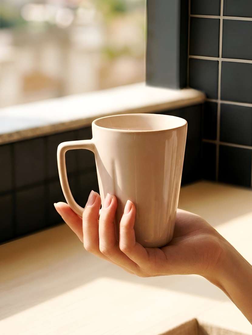 moody panda elegant collection | mug set of 4 | coffee mug | milk mug | porcelain mugs | 300ml | designer mugs | large | peach - 22511777 -  Standard Image - 3