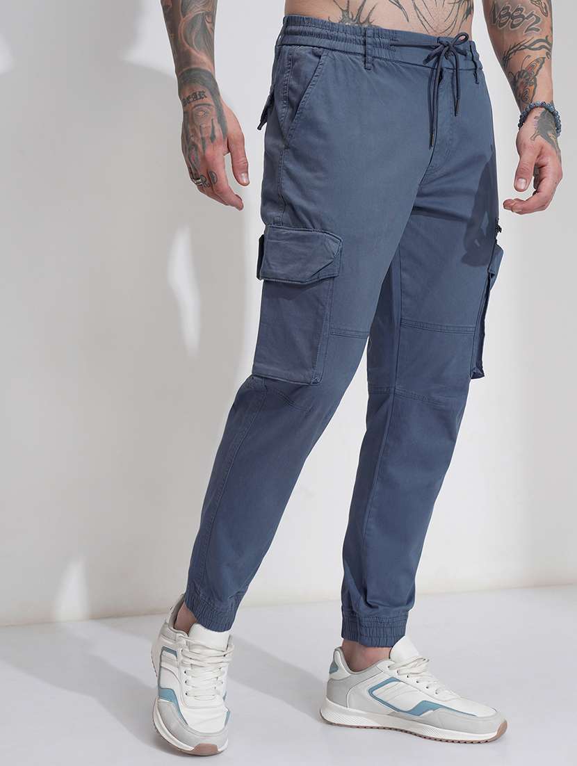 men solid mid rise regular fit jogger - 22511791 -  Standard Image - 3