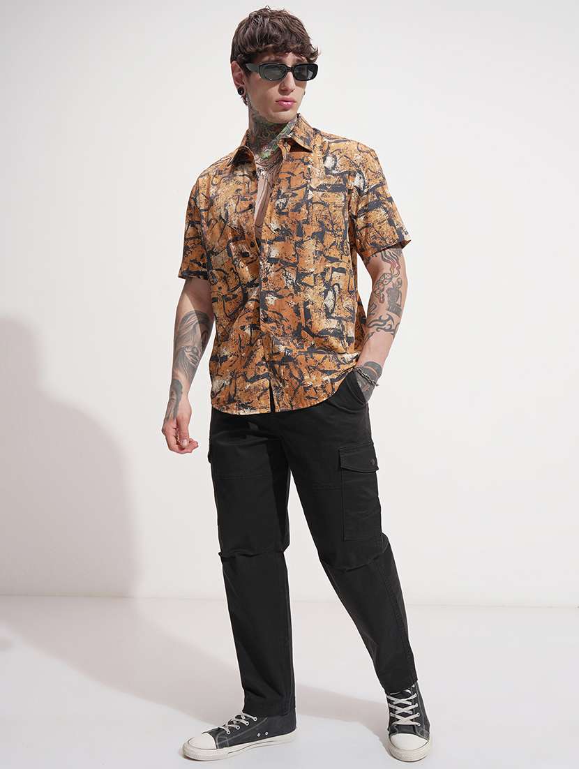 men solid mid rise regular fit cargo  - 22511796 -  Standard Image - 5