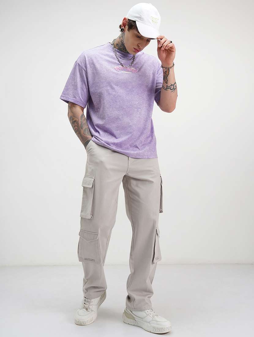 men solid mid rise relaxed fit cargo  - 22511814 -  Standard Image - 5