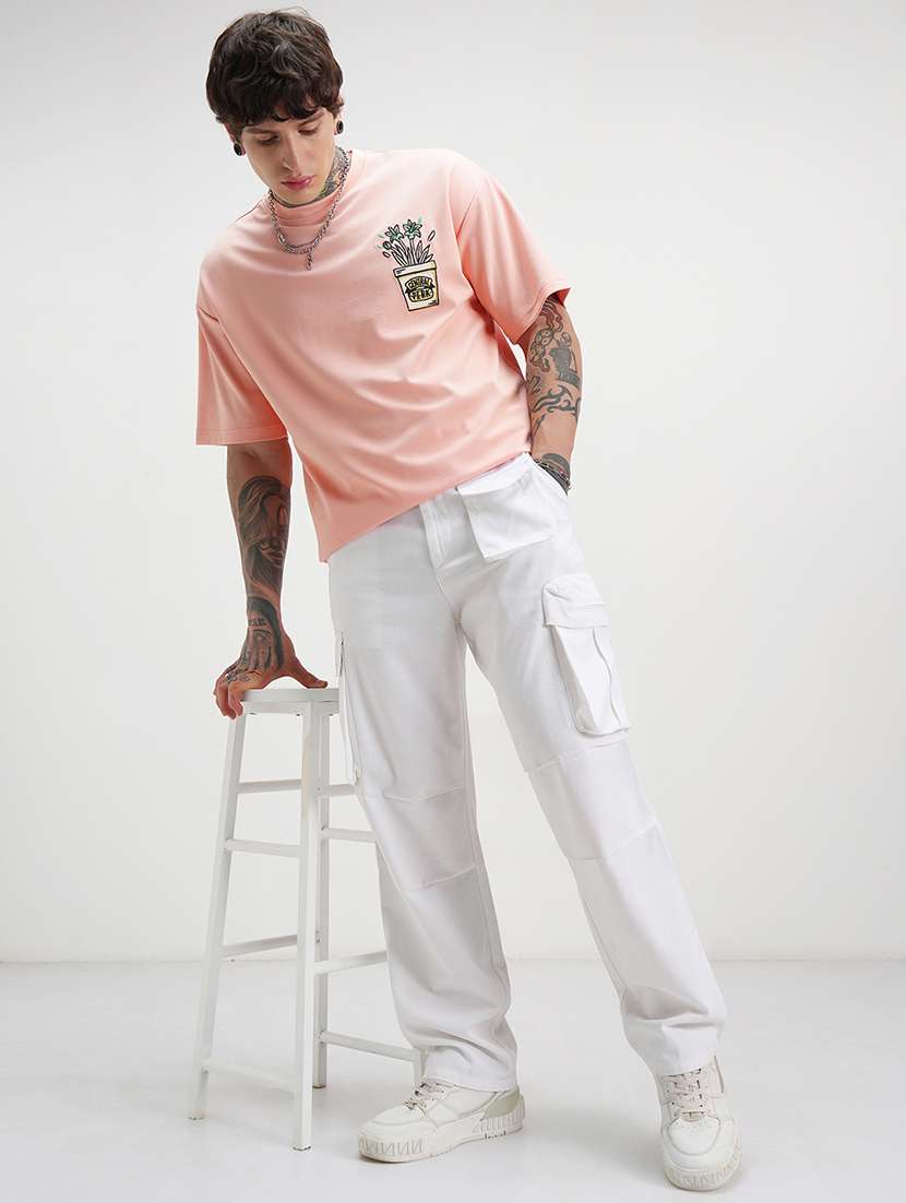 men solid mid rise relaxed fit cargo  - 22511817 -  Standard Image - 5