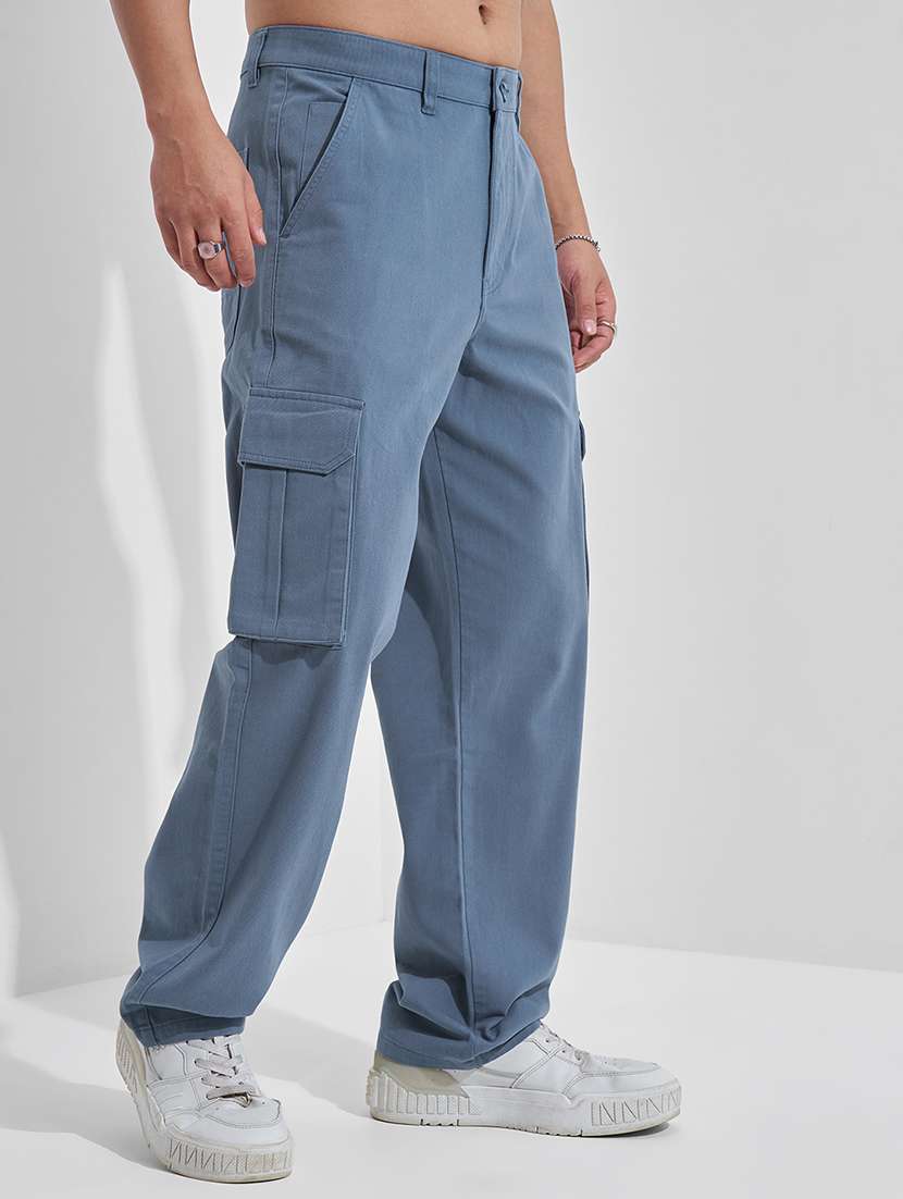 men solid mid rise relaxed fit cargo  - 22511820 -  Standard Image - 3