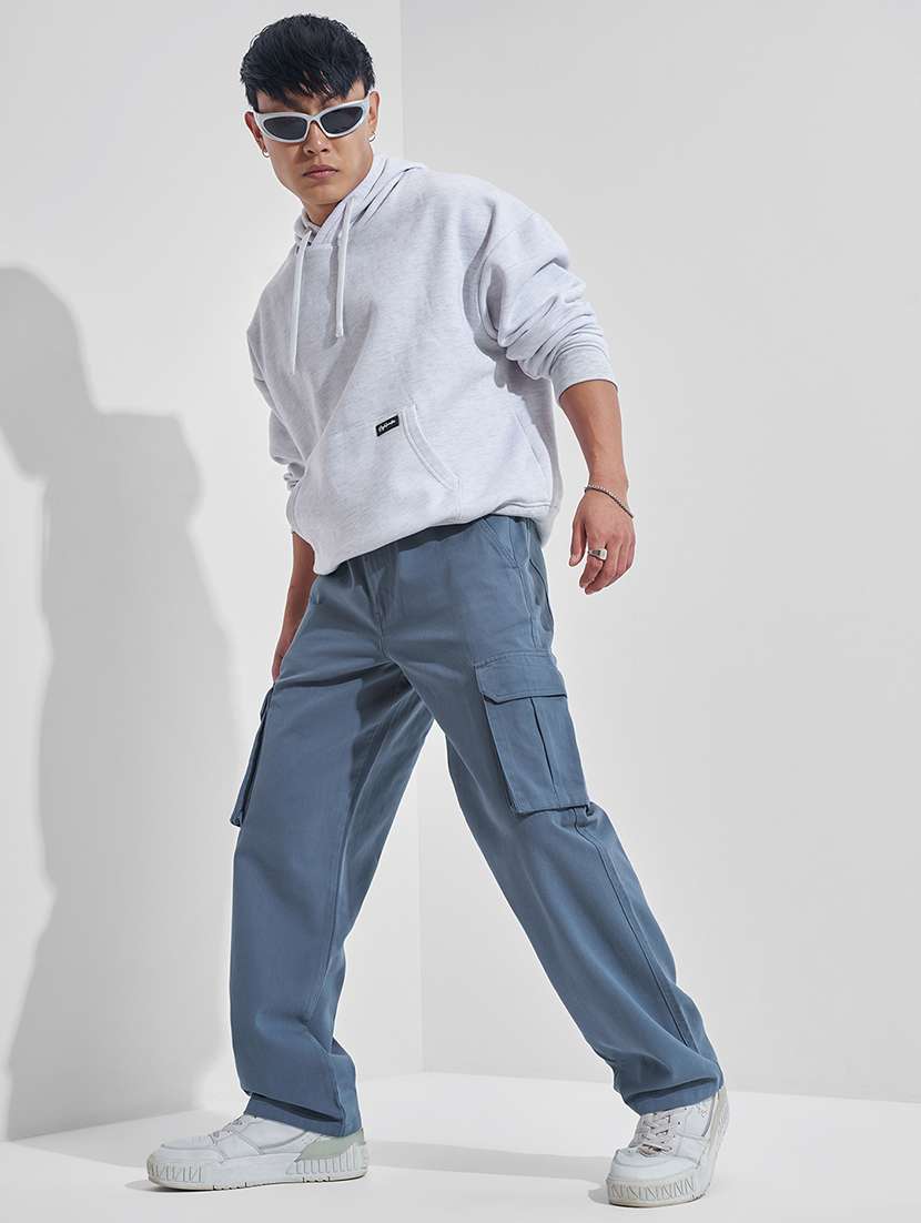 men solid mid rise relaxed fit cargo  - 22511820 -  Standard Image - 5