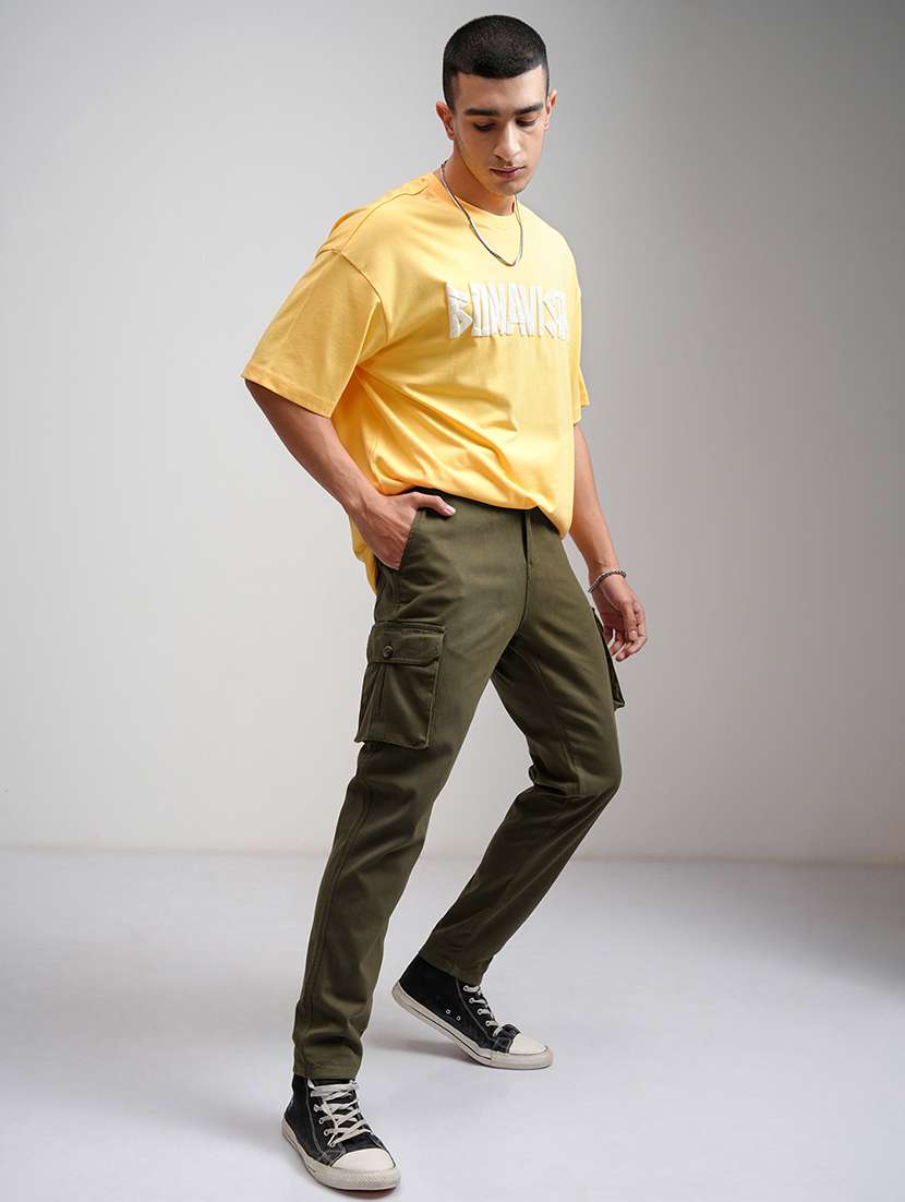 men solid mid rise regular fit cargo  - 22511865 -  Standard Image - 5