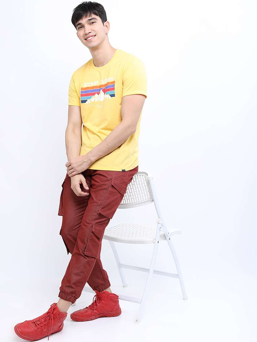 men solid mid rise regular fit jogger - 22511866 -  Standard Image - 5
