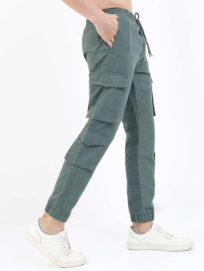 men solid mid rise regular fit jogger - 22511870 -  Standard Image - 3