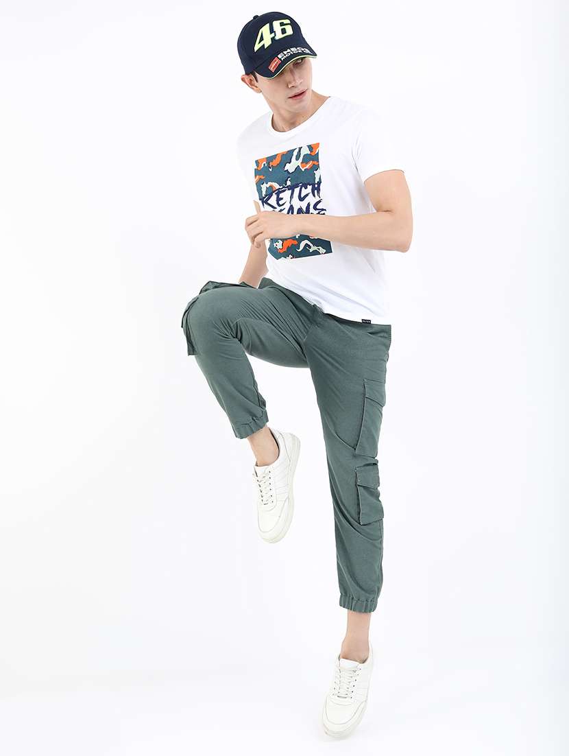 men solid mid rise regular fit jogger - 22511870 -  Standard Image - 5