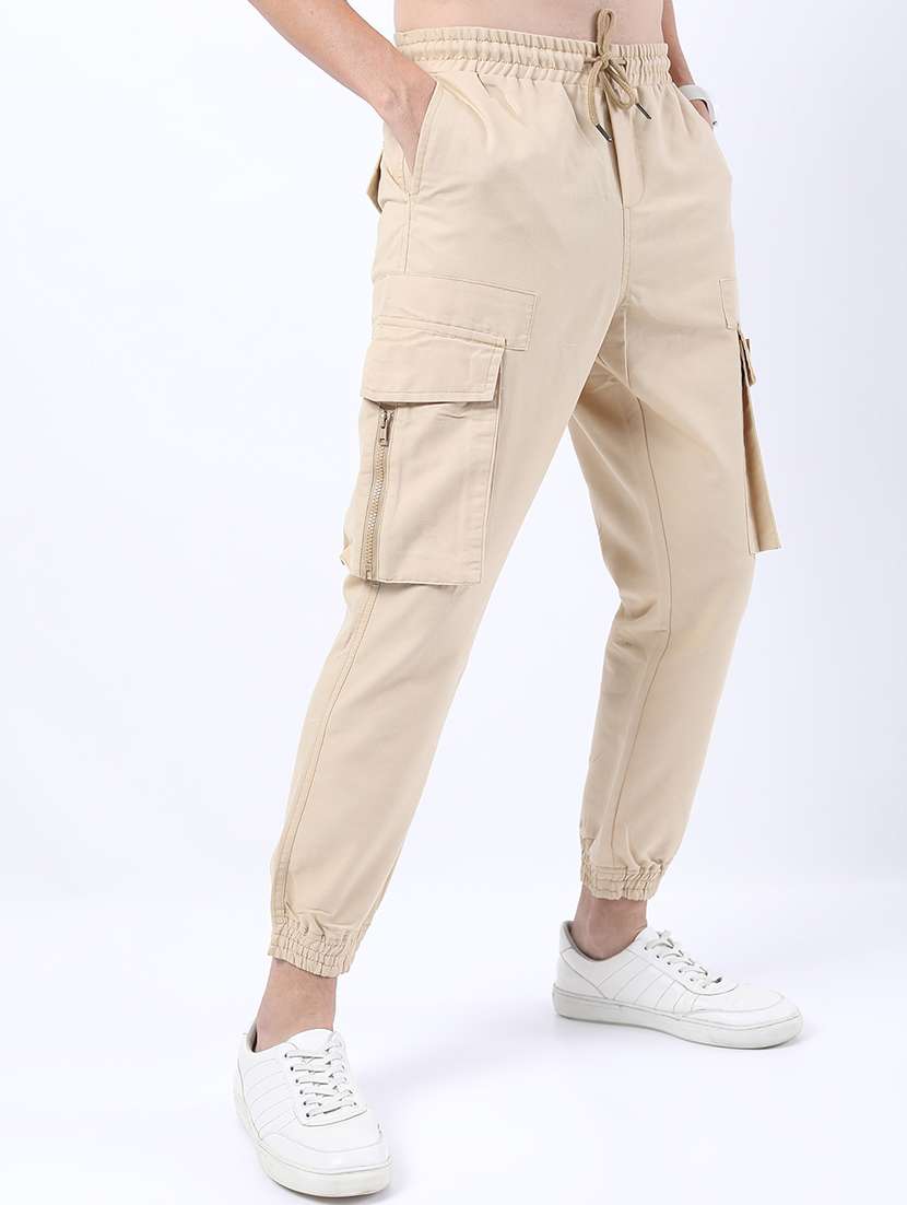 men solid mid rise regular fit jogger - 22511873 -  Standard Image - 3