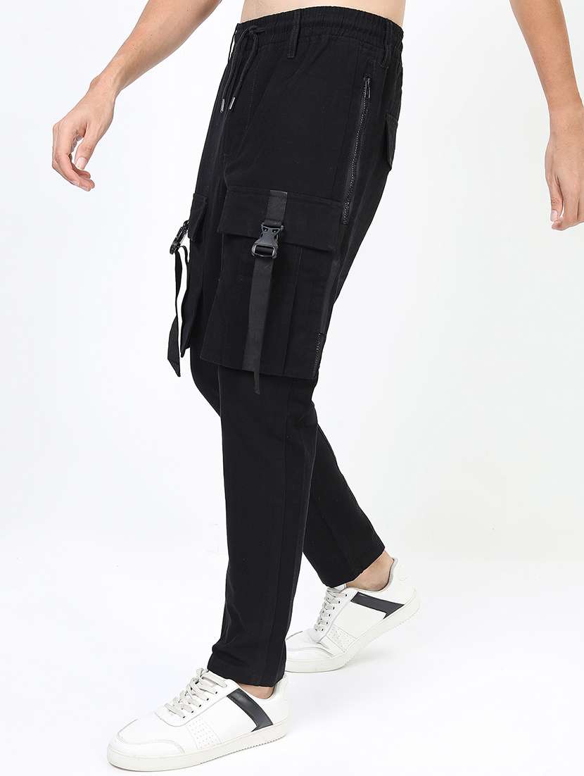 men solid mid rise regular fit cargo  - 22511874 -  Standard Image - 3