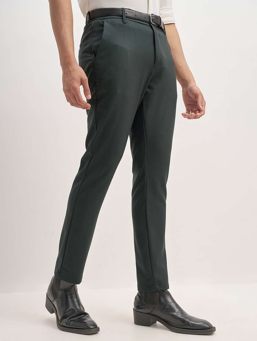 men solid mid rise flat front formal trouser - 22511884 -  Standard Image - 3