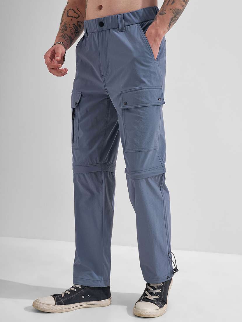 Men Solid Mid Rise Relaxed Fit Cargo - 22511887 -  Standard Image - 3
