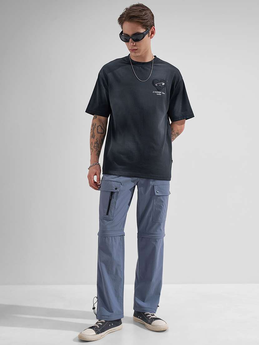 Men Solid Mid Rise Relaxed Fit Cargo - 22511887 -  Standard Image - 5