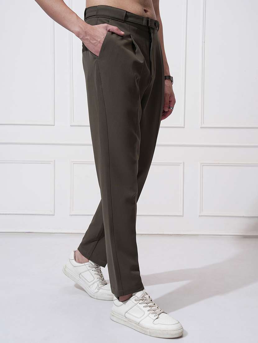 men solid mid rise pleated formal trouser - 22511892 -  Standard Image - 3