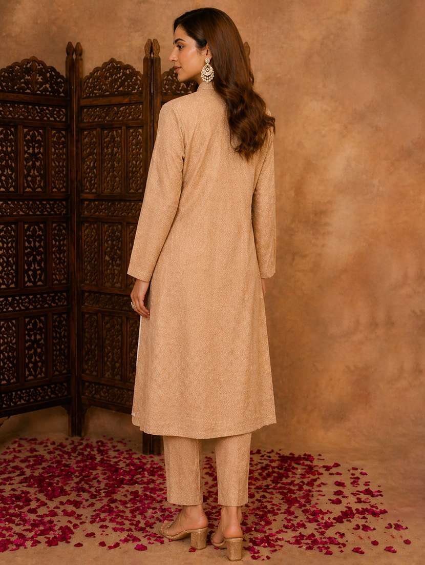 women self design long sleeve kurta pant with dupatta set - 22511925 -  Standard Image - 3